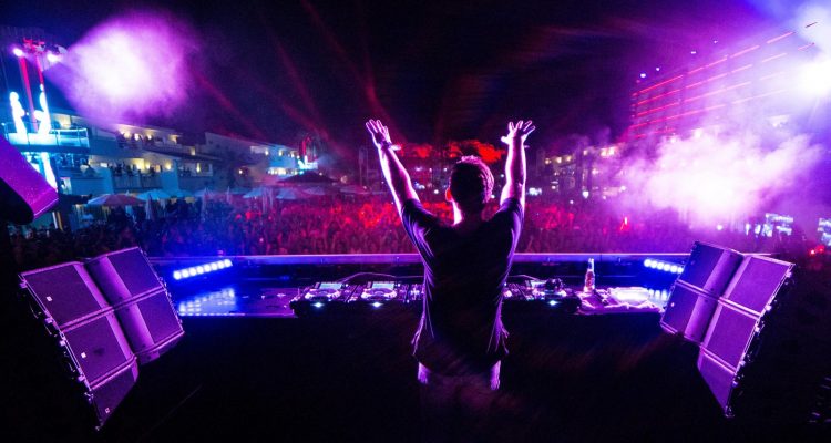 After The Raves - Ibiza - Hardwell performs outdoors in Ibiza, Spain.
